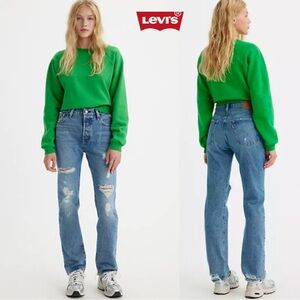 Levi's Premium 501 Button Fly Distressed Jeans